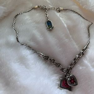 antique flower embroidery window pendant vintage brighton necklace